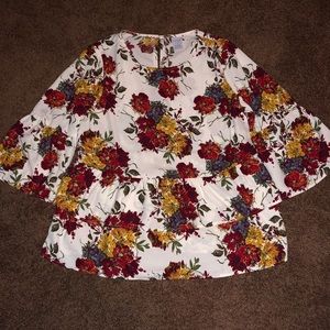 Time & Tru Peplum Ruffle Top